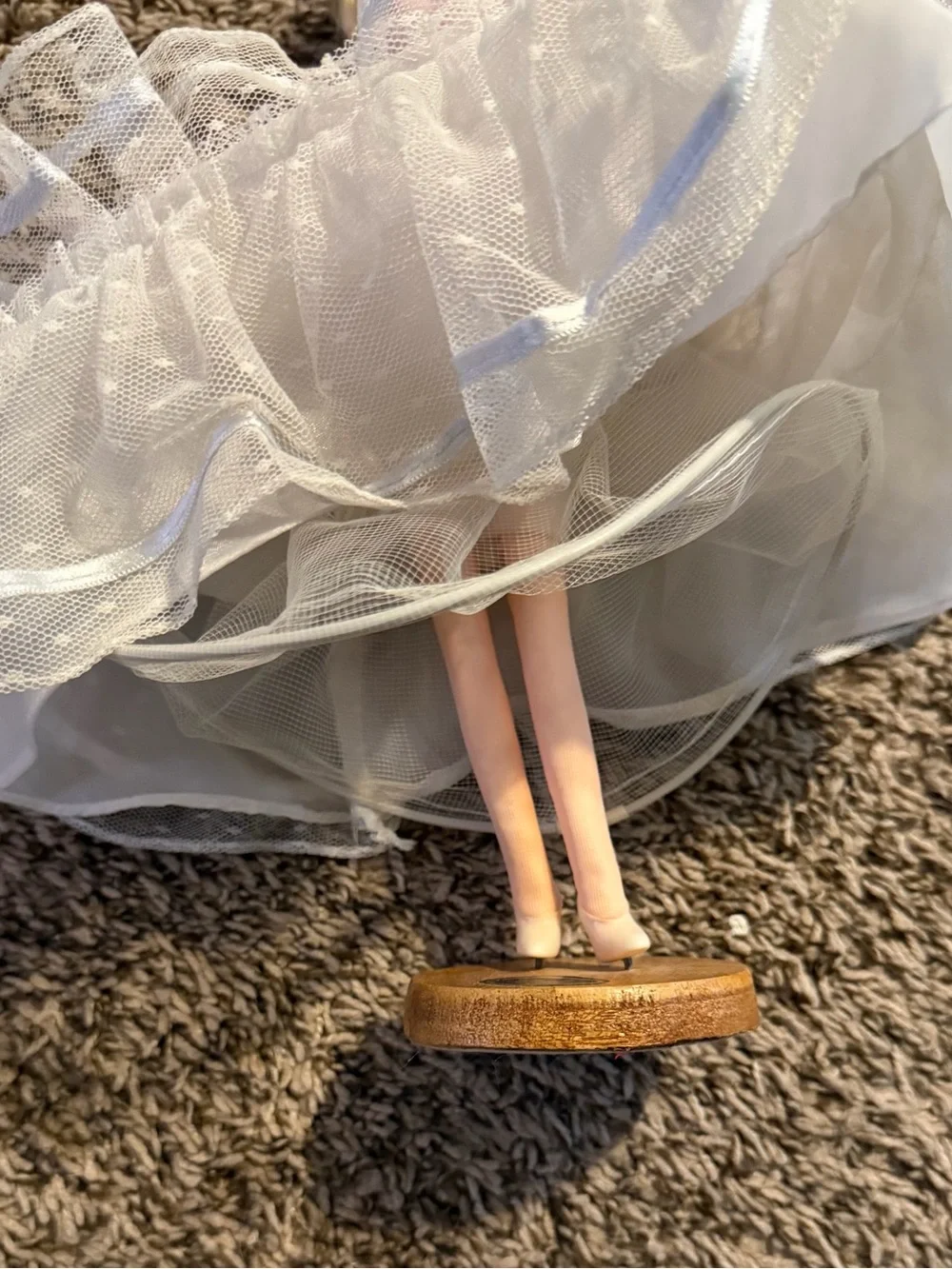 Blonde White Princess Doll in Layered Tulle Gown
